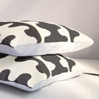 Abstract Mid-Century Black & White Wavy Pattern Pillow Sham Gallery Image 3