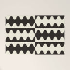 Abstract Mid-Century Black & White Wavy Pattern Welcome Mat Gallery Image 1