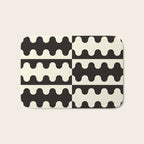 Abstract Mid-Century Black & White Wavy Pattern Bath Mat Gallery Image 1