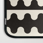 Abstract Mid-Century Black & White Wavy Pattern Laptop Sleeve Gallery Image 3