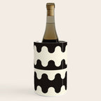 Abstract Mid-Century Black & White Wavy Pattern Wine Chiller Gallery Image 3