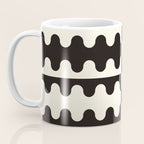 Abstract Mid-Century Black & White Wavy Pattern Coffee Mug Gallery Image 3