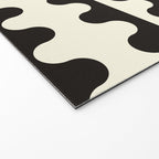 Abstract Mid-Century Black & White Wavy Pattern Welcome Mat Gallery Image 2