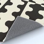 Abstract Mid-Century Black & White Wavy Pattern Rug Gallery Image 4