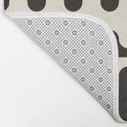 Abstract Mid-Century Black & White Wavy Pattern Bath Mat Gallery Image 2