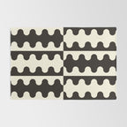 Abstract Mid-Century Black & White Wavy Pattern Rug Gallery Image 2