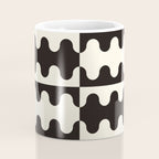 Abstract Mid-Century Black & White Wavy Pattern Coffee Mug Gallery Image 4