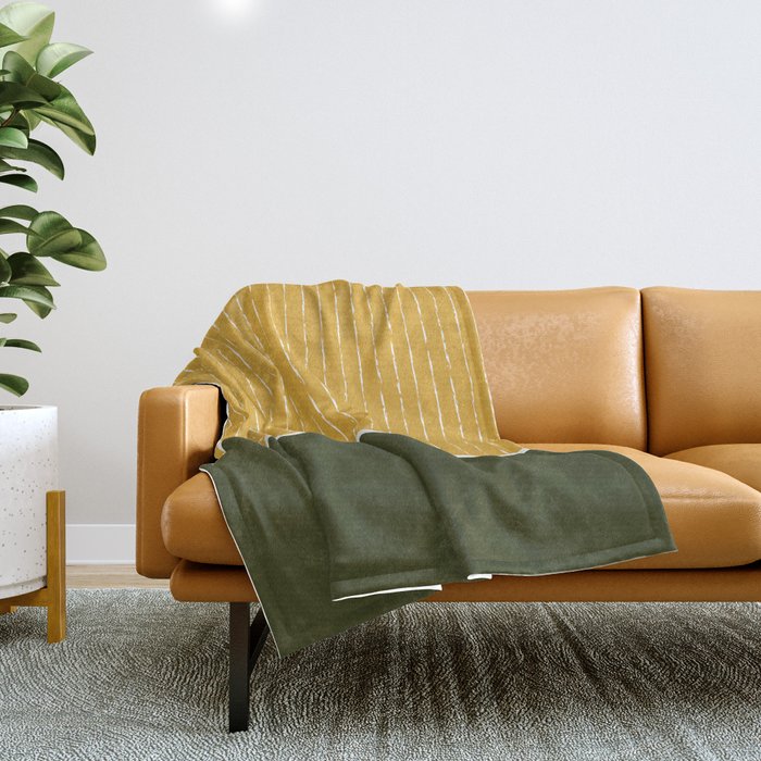 Mustard & Olive Throw Blanket Gallery Image 1