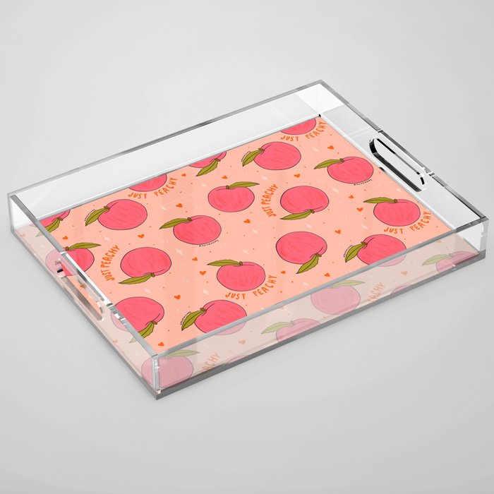 Peach Print Acrylic Tray Gallery Image 1