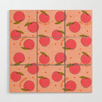 Peach Print Wood Wall Art Gallery Image 1