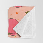 Peach Print Throw Blanket Gallery Image 3