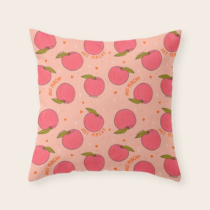 Peach Print Throw Pillow Gallery Image 6