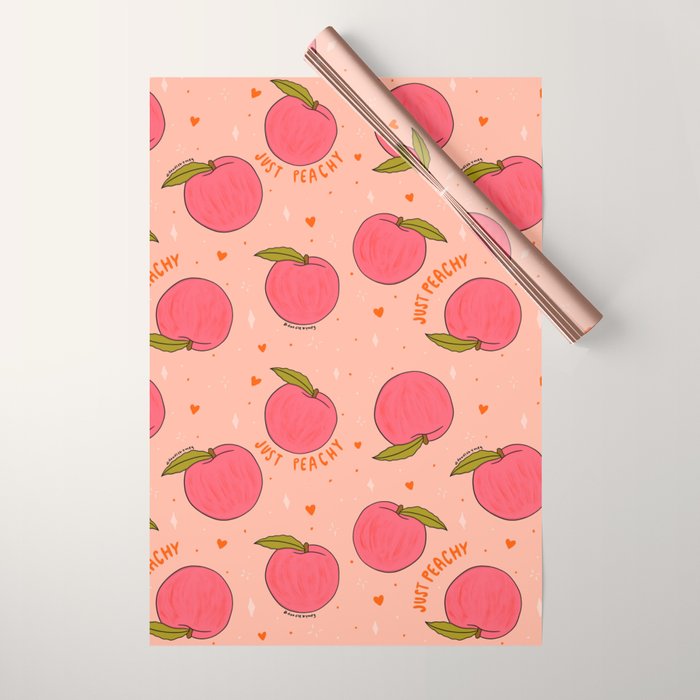 Peach Print Wrapping Paper Gallery Image 1
