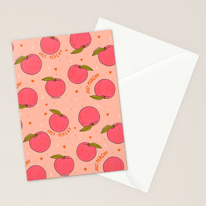 Peach Print Stationery Card Gallery Image 2