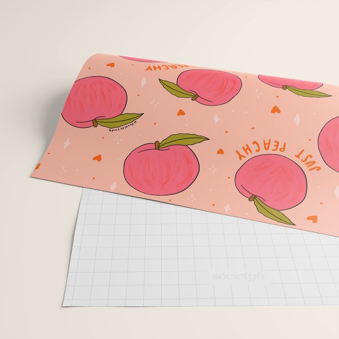 Peach Print Wrapping Paper Gallery Image 2