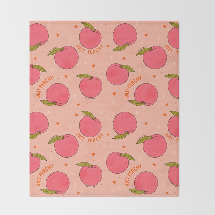 Peach Print Throw Blanket Gallery Image 2