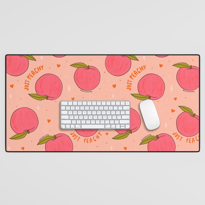 Peach Print Desk Mat Gallery Image 1
