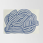 Line art organic shape in blue Rug Gallery Image 2