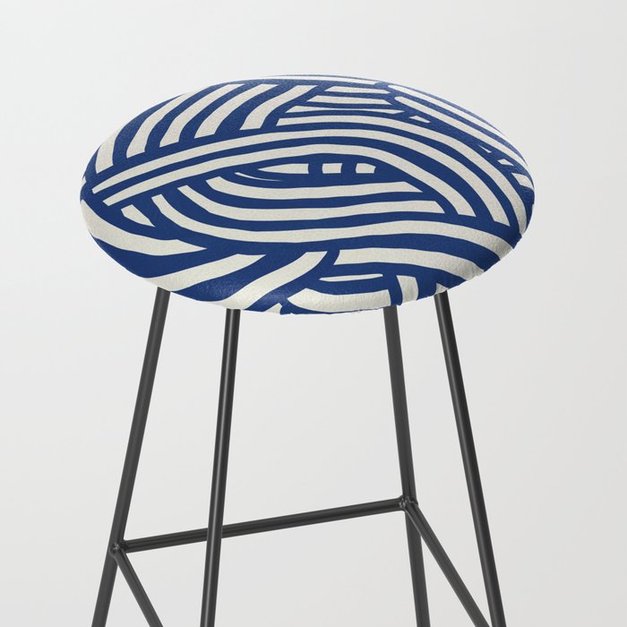 Line art organic shape in blue Stool Gallery Image 2