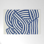 Line art organic shape in blue Welcome Mat Gallery Image 1