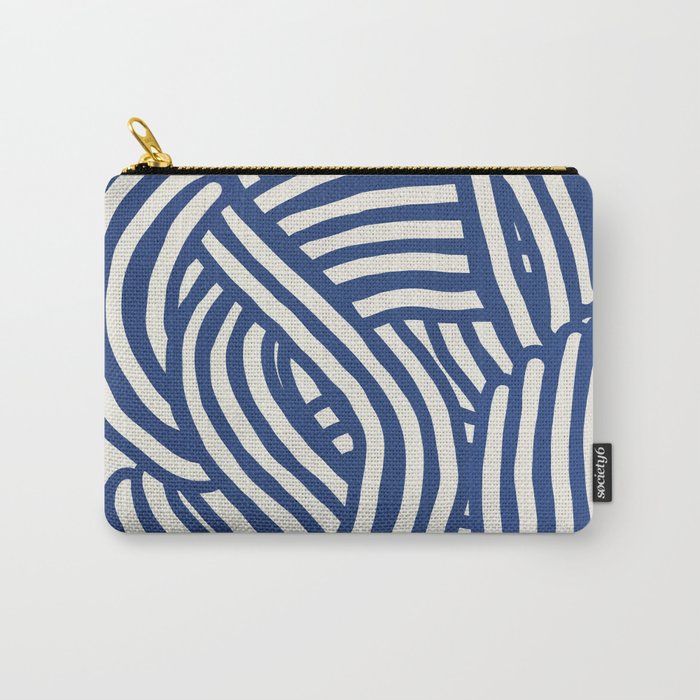 Line art organic shape in blue Carry All Pouch Gallery Image 1