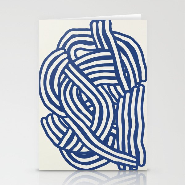 Line art organic shape in blue Stationery Card Gallery Image 1