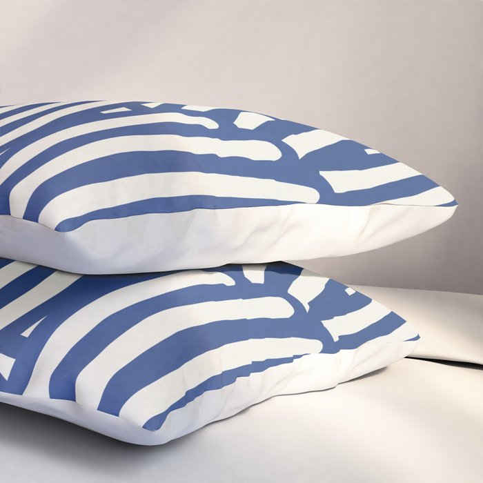 Line art organic shape in blue Pillow Sham Gallery Image 3