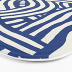 Line art organic shape in blue Bath Mat Gallery Image 3