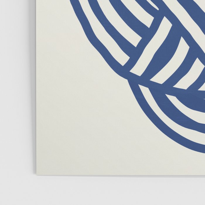 Line art organic shape in blue Poster Gallery Image 3