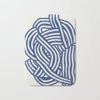 Line art organic shape in blue Bath Mat Gallery Image 1