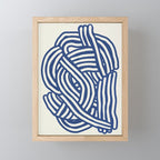Line art organic shape in blue Mini Art Print Gallery Image 1