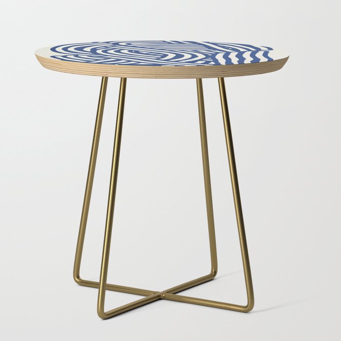 Line art organic shape in blue Side Table Gallery Image 1