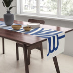 Line art organic shape in blue Table Runner Gallery Image 2