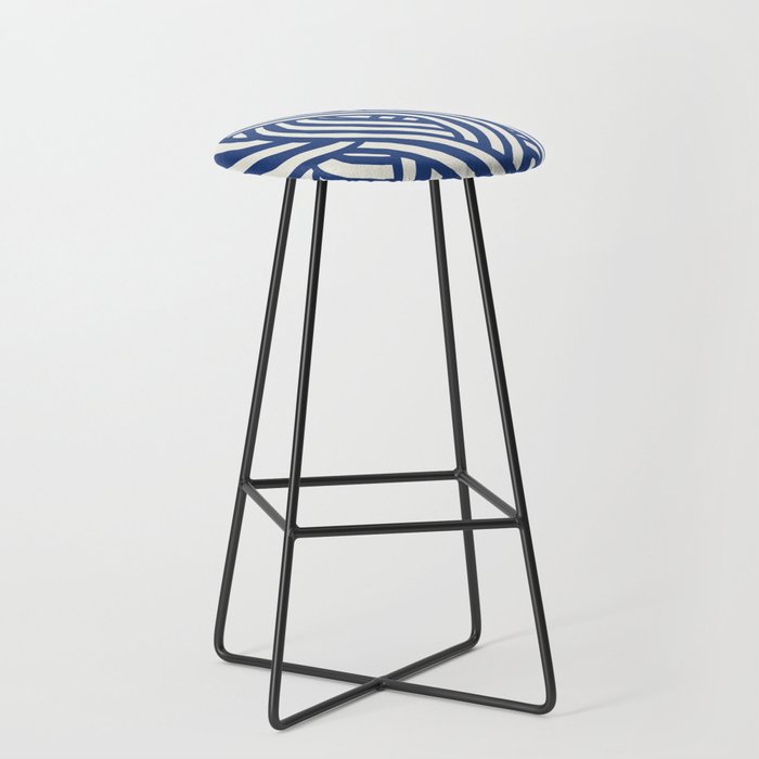 Line art organic shape in blue Stool Gallery Image 1