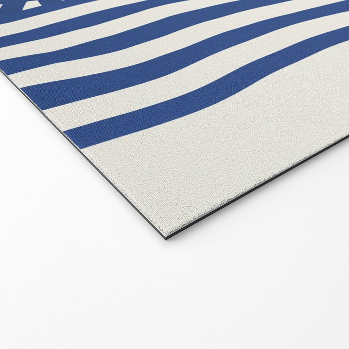Line art organic shape in blue Welcome Mat Gallery Image 2
