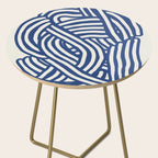 Line art organic shape in blue Side Table Gallery Image 2