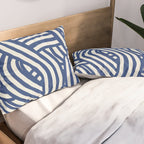 Line art organic shape in blue Pillow Sham Gallery Image 2