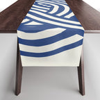 Line art organic shape in blue Table Runner Gallery Image 1