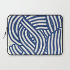 Line art organic shape in blue Laptop Sleeve Gallery Image 1