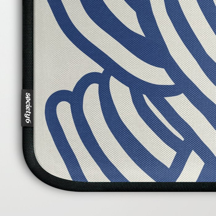 Line art organic shape in blue Laptop Sleeve Gallery Image 3