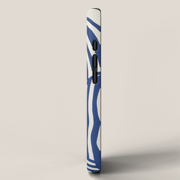Line art organic shape in blue iPhone Case Gallery Image 2