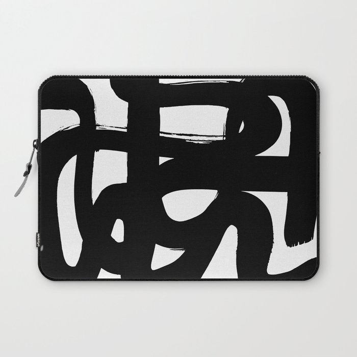 Slithering Ink White Background Laptop Sleeve Gallery Image 1