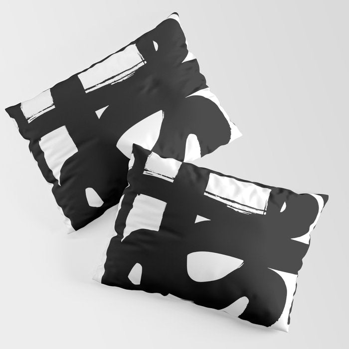 Slithering Ink White Background Pillow Sham Gallery Image 1