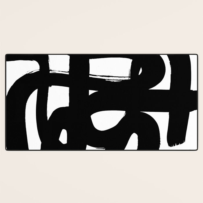 Slithering Ink White Background Desk Mat Gallery Image 3