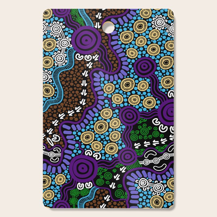 Authentic Aboriginal Art - Untitled Cutting Board Gallery Image 1