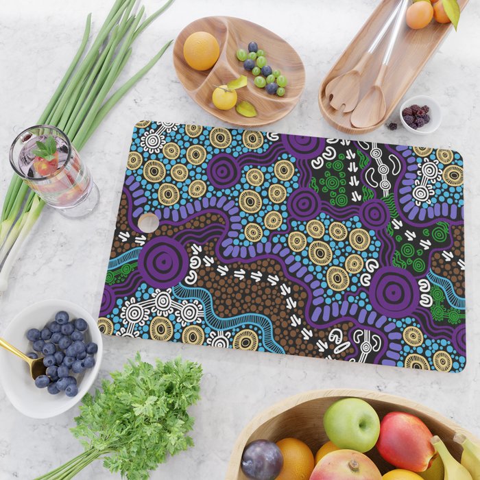 Authentic Aboriginal Art - Untitled Cutting Board Gallery Image 2