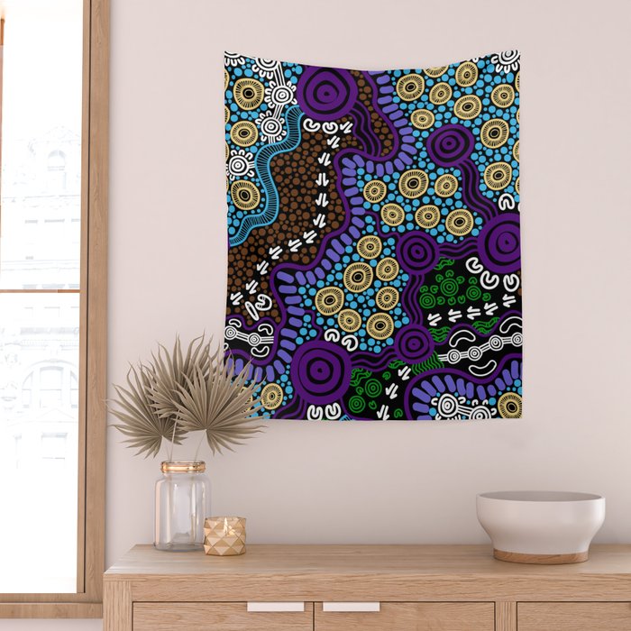 Authentic Aboriginal Art - Untitled Wall Tapestry Gallery Image 2