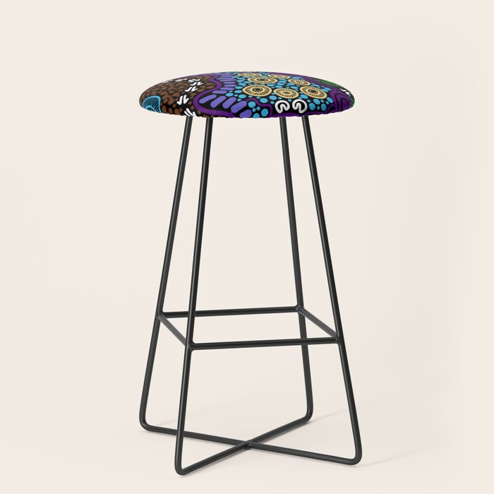 Authentic Aboriginal Art - Untitled Stool Gallery Image 1