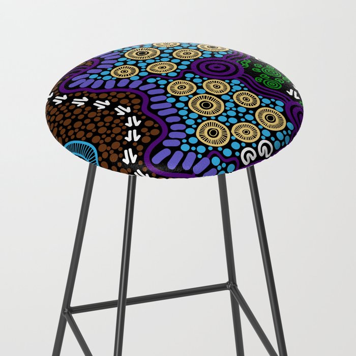 Authentic Aboriginal Art - Untitled Stool Gallery Image 2