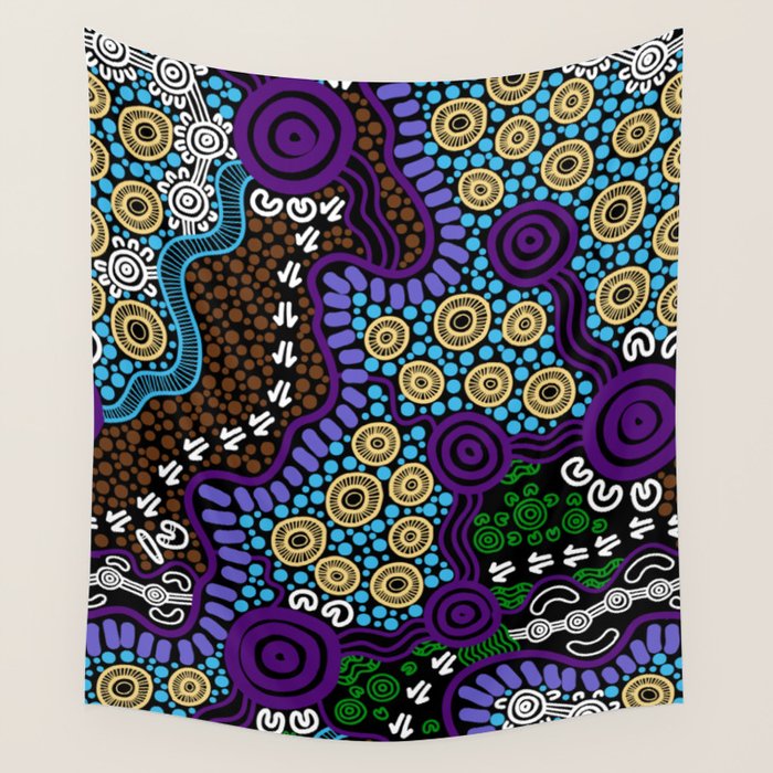 Authentic Aboriginal Art - Untitled Wall Tapestry Gallery Image 4